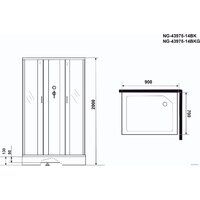 Душевая кабина Niagara NG-43975-14QBK 90x70x200 - Превью изображения №3 — Интернет-магазин samo.by