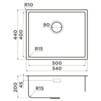 Кухонная мойка Omoikiri Tadzava 54-U/I Ultra 15 IN (нержавеющая сталь) - Превью изображения №2 — Интернет-магазин samo.by