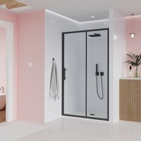 Душевая дверь Veconi E1 140x195 E1-B-140-01-C9 (стекло прозрачное/черный матовый) - Превью изображения №3 — Интернет-магазин samo.by
