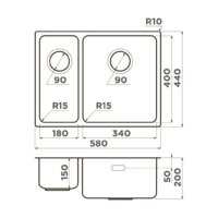 Кухонная мойка Omoikiri Tadzava 58-2-U/I-IN Ultra 15 IN-L (нержавеющая сталь) - Превью изображения №2 — Интернет-магазин samo.by