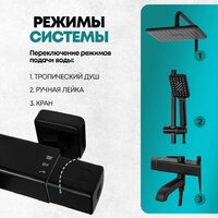 Душевая система  Grocenberg GB7005 (черный матовый) - Превью изображения №15 — Интернет-магазин samo.by