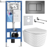 Roxen Vine Tornado в комплекте с инсталляцией StounFix Dual Fresh 6 в 1 979021 (кнопка: оружейная сталь/металл)