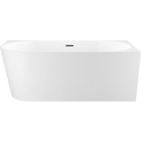 Wellsee Excellence Pro 140x70 28760903R (пристенная ванна (правая) белый глянец, экран, ножки, сифон-автомат матовый черный)