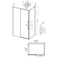 Душевой уголок Grossman Galaxy 140x80x195 120.K33.01.1480.21.02 (черный матовый/шиншилла стекло) - Превью изображения №19 — Интернет-магазин samo.by