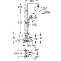 Душевая система  Grohe Tempesta Cosmopolitan 26305001 (хром) - Превью изображения №2 — Интернет-магазин samo.by