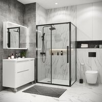 Душевой уголок Grossman Cosmo 140x80x195 120.K33.02.1480.42.00 (графит сатин/стекло прозрачное) - Превью изображения №6 — Интернет-магазин samo.by