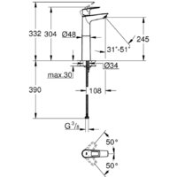 Смеситель Grohe Bauloop 23764001 - Превью изображения №5 — Интернет-магазин samo.by
