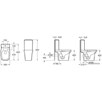 Унитаз напольный Lavinia Boho Bristol Rimless 3305001R (бачок, чаша, пневмокрышка) - Превью изображения №5 — Интернет-магазин samo.by
