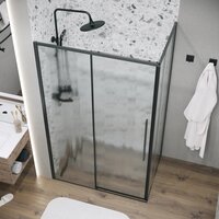 Душевой уголок Grossman Galaxy 110х100х195 120.K33.01.1110.21.02 (черный матовый/шиншилла стекло) - Превью изображения №8 — Интернет-магазин samo.by