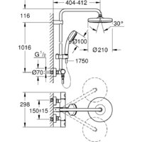 Душевая система  Grohe Tempesta Cosmopolitan System 210 27922001 - Превью изображения №7 — Интернет-магазин samo.by