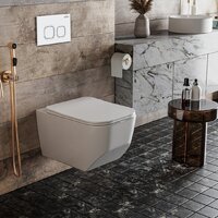 Унитаз подвесной Roxen Boro в комплекте с инсталляцией StounFix Dual Fresh 6 в 1 540025 (кнопка: белый глянец) - Превью изображения №9 — Интернет-магазин samo.by