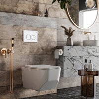 Унитаз подвесной Roxen Boro в комплекте с инсталляцией StounFix Dual Fresh 6 в 1 540025 (кнопка: белый глянец) - Превью изображения №10 — Интернет-магазин samo.by
