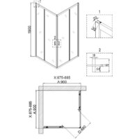 Душевой уголок Niagara Nova NG-6808-08 BLACK 90x90 - Превью изображения №3 — Интернет-магазин samo.by