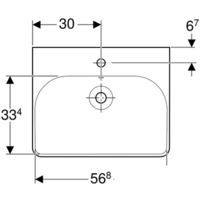 Умывальник Geberit Smyle Square 500.229.01.1 - Превью изображения №2 — Интернет-магазин samo.by
