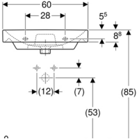 Умывальник Geberit Smyle Square 500.229.01.1 - Превью изображения №3 — Интернет-магазин samo.by