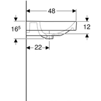 Умывальник Geberit Smyle Square 500.229.01.1 - Превью изображения №4 — Интернет-магазин samo.by