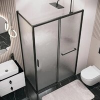Душевая стенка Grossman Style 100х195 200.K33.05.100.21.02 (черный матовый/стекло шиншилла) - Превью изображения №6 — Интернет-магазин samo.by