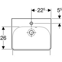 Умывальник Geberit Smyle Square 500.222.01.1 - Превью изображения №2 — Интернет-магазин samo.by