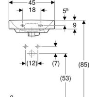 Умывальник Geberit Smyle Square 500.222.01.1 - Превью изображения №3 — Интернет-магазин samo.by