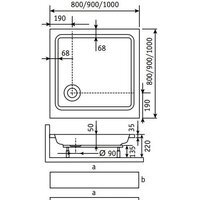 Душевой поддон RGW Стиль KV 80x80 - Превью изображения №2 — Интернет-магазин samo.by