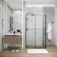 Душевой уголок Grossman Galaxy 130х100х195 120.K33.01.1310.21.02 (черный матовый/шиншилла стекло) - Превью изображения №7 — Интернет-магазин samo.by