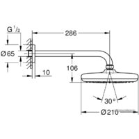 Верхний душ Grohe Tempesta 210 26411000 - Превью изображения №4 — Интернет-магазин samo.by