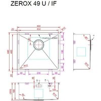 Кухонная мойка ZorG Zerox 49 U / IF Steel - Превью изображения №4 — Интернет-магазин samo.by