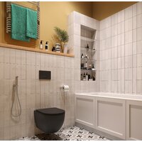 Унитаз подвесной Wellsee Chalice Perfection RimFree 182609001 (чаша, пневмокрышка, матовый черный) - Превью изображения №7 — Интернет-магазин samo.by