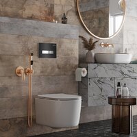Унитаз подвесной Roxen Simple Compact в комплекте с инсталляцией StounFix Dual Fresh 6 в 1 965318 (кнопка: черное стекло) - Превью изображения №14 — Интернет-магазин samo.by