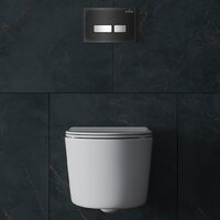 Унитаз подвесной Roxen Simple Compact в комплекте с инсталляцией StounFix Dual Fresh 6 в 1 965318 (кнопка: черное стекло) - Превью изображения №15 — Интернет-магазин samo.by