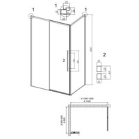 Душевой уголок Grossman Galaxy 140x90x195 120.K33.01.1490.21.10 (черный матовый/тонированное стекло) - Превью изображения №19 — Интернет-магазин samo.by