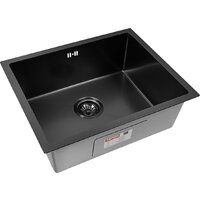 Кухонная мойка ARFEKA ECO AR 550*450 BLACK PVD NANO DECOR VOLCANIC ROCK - Превью изображения №4 — Интернет-магазин samo.by