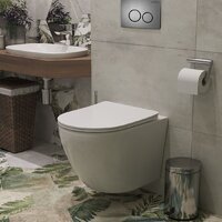 Унитаз подвесной Roxen Antares One Rimless 6 в 1 StounFix Dual Fresh 624013 (оружейная сталь/металл) - Превью изображения №9 — Интернет-магазин samo.by
