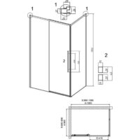 Душевой уголок Grossman Galaxy 100x90x195 120.K33.01.1090.21.00 (черный матовый/прозрачное стекло) - Превью изображения №10 — Интернет-магазин samo.by
