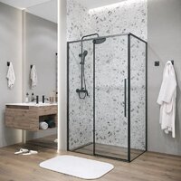 Душевой уголок Grossman Galaxy 100x90x195 120.K33.01.1090.21.00 (черный матовый/прозрачное стекло) - Превью изображения №6 — Интернет-магазин samo.by