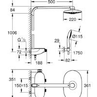 Душевая система  Grohe Rainshower System Smartcontrol 360 Duo 26250LS0 - Превью изображения №2 — Интернет-магазин samo.by