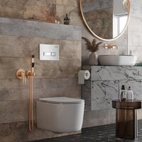Унитаз подвесной Roxen Simple Compact в комплекте с инсталляцией StounFix Dual Fresh 6 в 1 964407 (кнопка: белое стекло) - Превью изображения №12 — Интернет-магазин samo.by