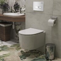 Унитаз подвесной Roxen Simple Compact в комплекте с инсталляцией StounFix Dual Fresh 6 в 1 964407 (кнопка: белое стекло) - Превью изображения №10 — Интернет-магазин samo.by