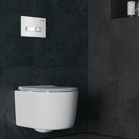 Унитаз подвесной Roxen Simple Compact в комплекте с инсталляцией StounFix Dual Fresh 6 в 1 964407 (кнопка: белое стекло) - Превью изображения №15 — Интернет-магазин samo.by