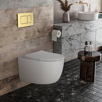 Унитаз подвесной Roxen Vortex в комплекте с инсталляцией StounFix Dual Fresh 6 в 1 968483 (кнопка: брашированное золото) - Превью изображения №2 — Интернет-магазин samo.by
