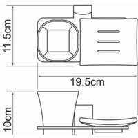 Держатель для мыльницы и стакана Wasserkraft Leine K-5026 - Превью изображения №3 — Интернет-магазин samo.by