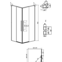 Душевой уголок Grossman Galaxy 70x70x195 300.K33.01.7070.32.00 (золото сатин/прозрачное стекло) - Превью изображения №11 — Интернет-магазин samo.by