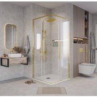 Душевой уголок Grossman Galaxy 70x70x195 300.K33.01.7070.32.00 (золото сатин/прозрачное стекло) - Превью изображения №8 — Интернет-магазин samo.by