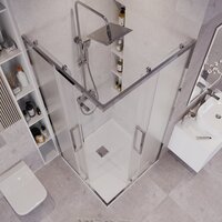 Душевой уголок Grossman Cosmo 90x90x195 300.K33.02.9090.10.02 (хром/шиншилла стекло) - Превью изображения №10 — Интернет-магазин samo.by