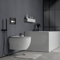 Унитаз подвесной Roxen Porto One Rimless 6 в 1 StounFix Dual Fresh 646666 (чёрное стекло) - Превью изображения №12 — Интернет-магазин samo.by
