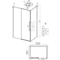 Душевой уголок Grossman Galaxy 100x90x195 120.K33.01.1090.32.00 (золото сатин/прозрачное стекло) - Превью изображения №10 — Интернет-магазин samo.by