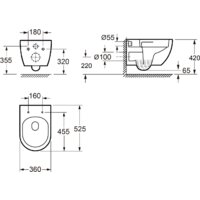 Унитаз подвесной Wellsee Chalice Perfection RimFree 182607001 (чаша, пневмокрышка, глянцевый белый) - Превью изображения №10 — Интернет-магазин samo.by