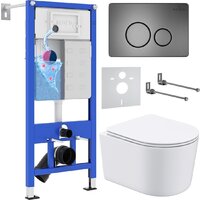 Roxen Simple Compact в комплекте с инсталляцией StounFix Dual Fresh 6 в 1 963592 (кнопка: оружейная сталь)