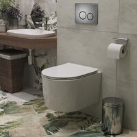 Унитаз подвесной Roxen Simple Compact в комплекте с инсталляцией StounFix Dual Fresh 6 в 1 963592 (кнопка: оружейная сталь) - Превью изображения №10 — Интернет-магазин samo.by