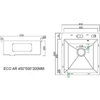 Кухонная мойка ARFEKA ECO AR 450*500 BLACK PVD NANO DECOR MILLET GRAINS - Превью изображения №7 — Интернет-магазин samo.by